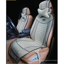 Leatherette Car Seat Cover Flat Shape Cushion with Strips Embroidery